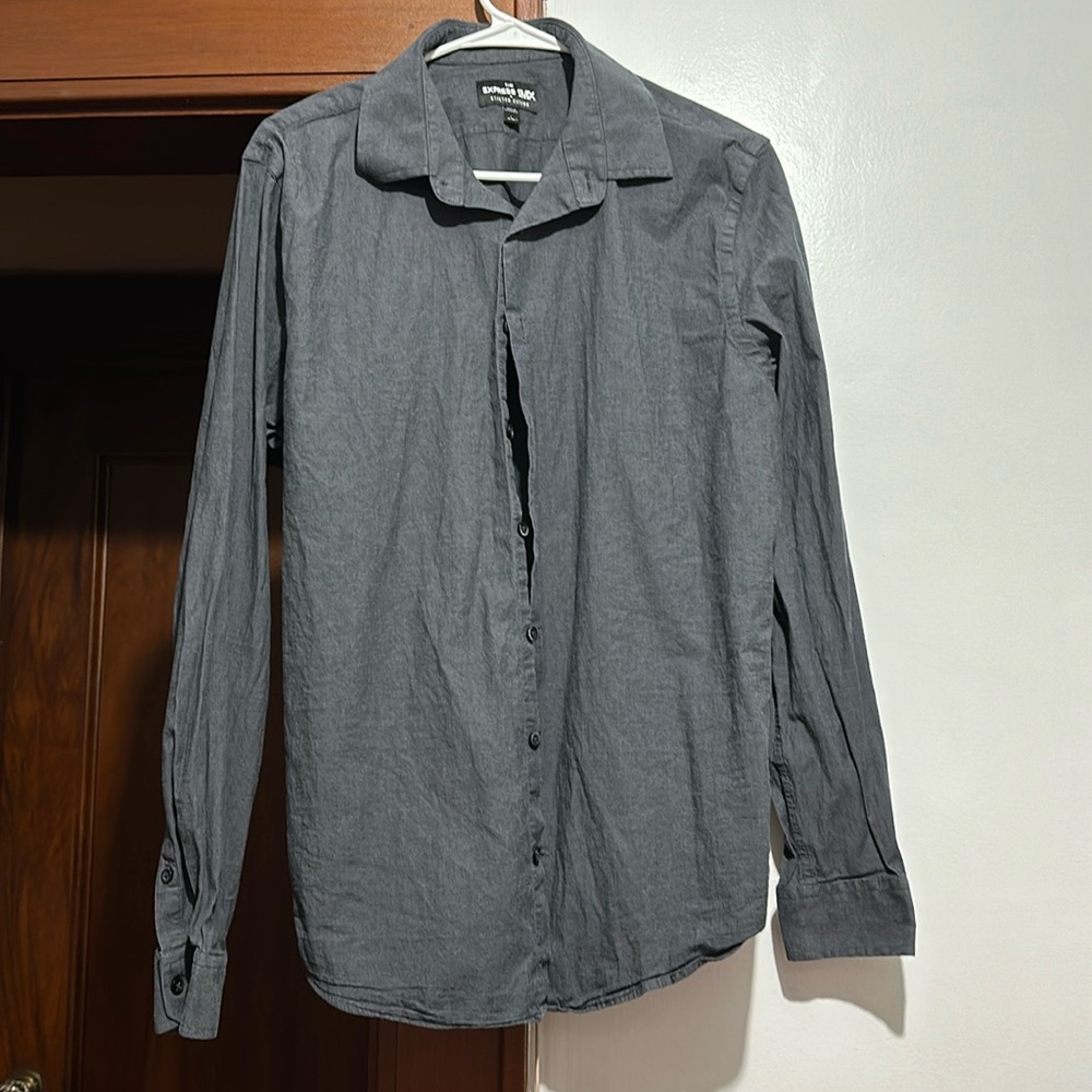 Dark Gray Express Button Shirt